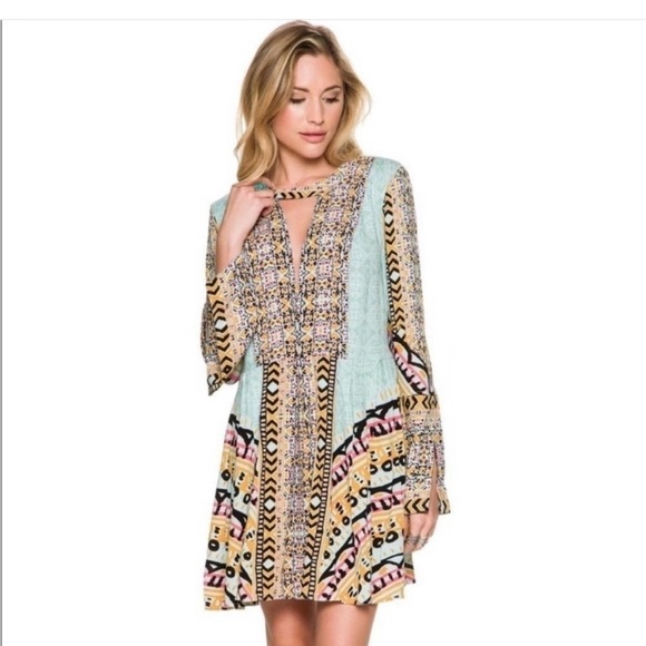 Free People Multicolor Patterned Mini Dress - Picture 14 of 15